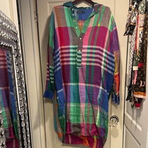 Polo by Ralph Lauren Colorful Plaid Long Sleeve Dress